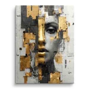 GOLD WHITE HALF FACE